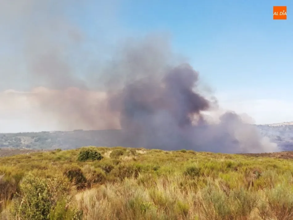 Foto 3 - Controlado el incendio forestal de Saldeana y Barruecopardo que ha calcinado unas 170 hect&aacute;reas  