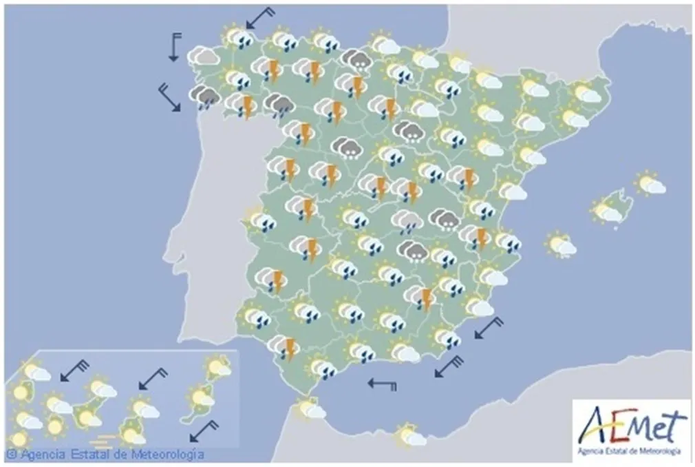 Mapa del tiempo de la Aemet