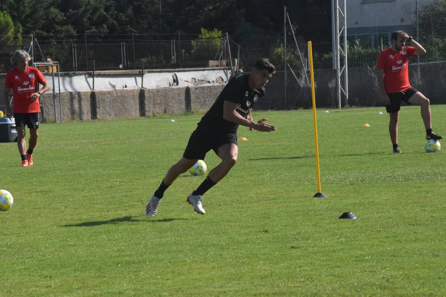 David Grande durante un entrenamiento con Unionistas / José Luis Cotobal