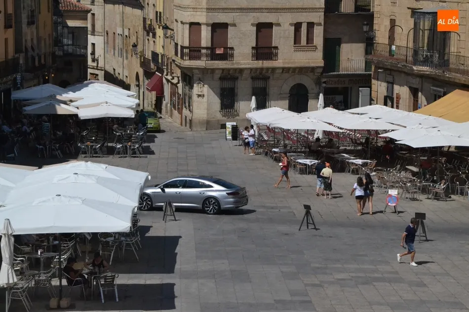 Último día laborable sin vehículos en la Plaza Mayor  