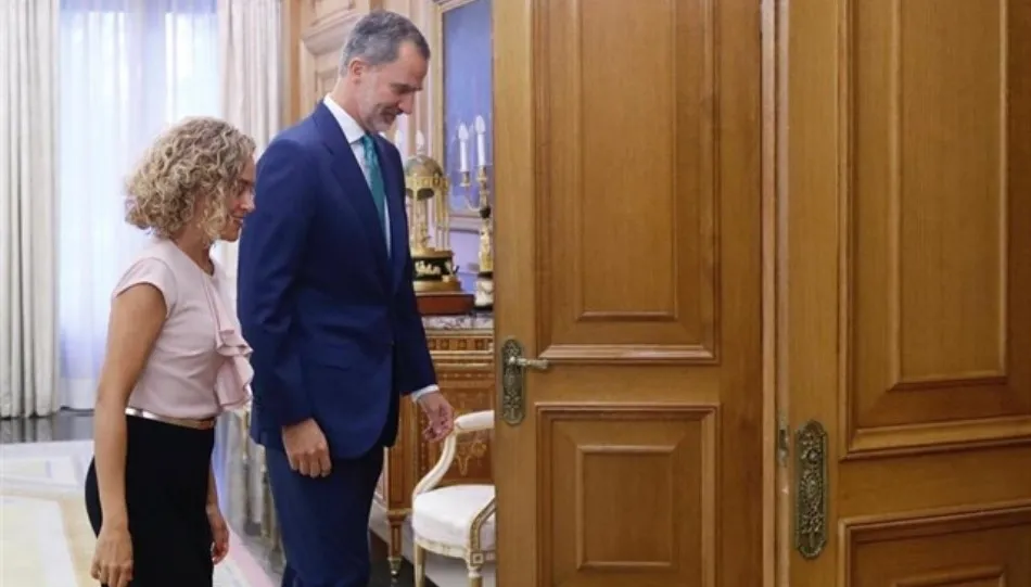 El Rey Felipe VI recibe en audiencia a la presidenta del Congreso, Meritxell Batet, en el Palacio de la Zarzuela. TWITTER CASA REAL