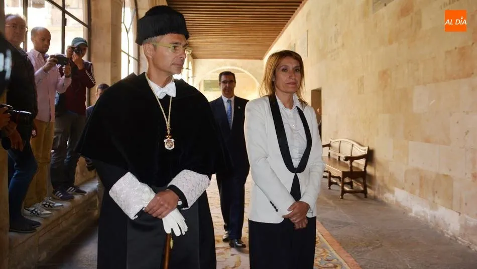 Ricardo Rivero, rector de la USAL, en la inauguración del presente curso. Foto de Lydia González