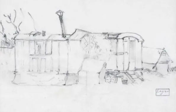 A subasta de forma online un carboncillo sobre papel obra de Celso Lagar  