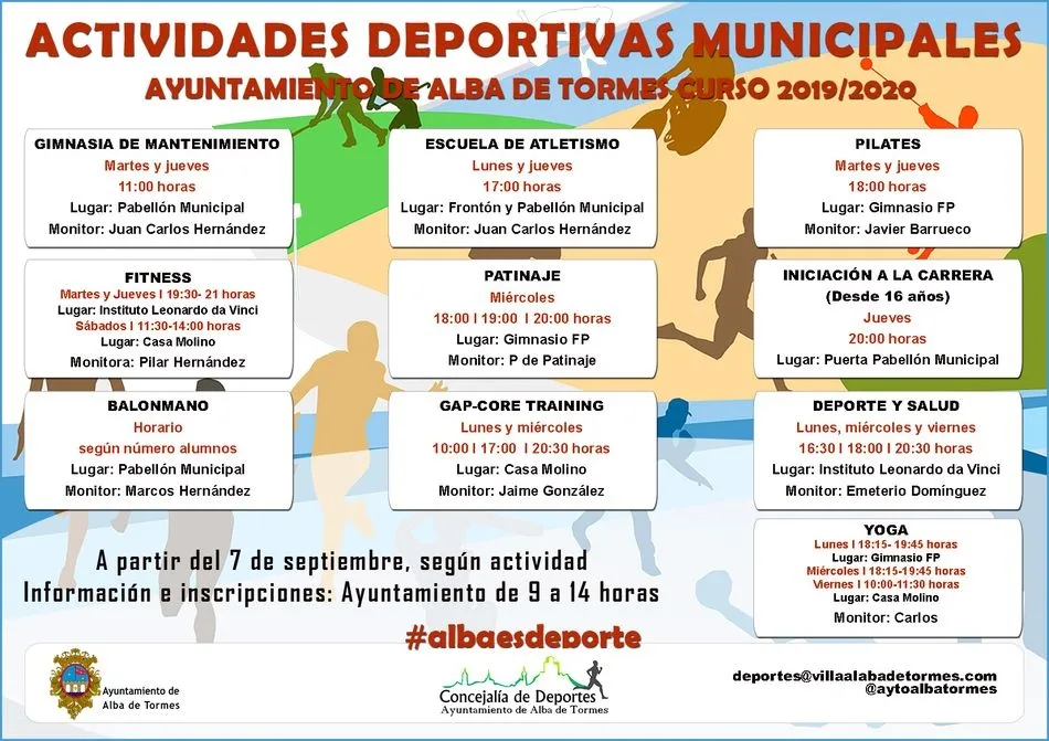 Actividades ofertadas por el Ayuntamiento