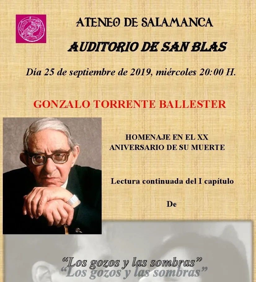 Foto 2 - El Ateneo de Salamanca rinde homenaje a Gonzalo Torrente Ballester en el XX aniversario de su muerte