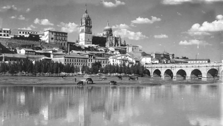 Cuando el ganado descansaba junto al Puente Romano