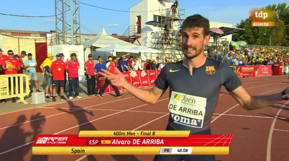 Álvaro de Arriba mejora ligeramente su marca personal en los 400 metros lisos  