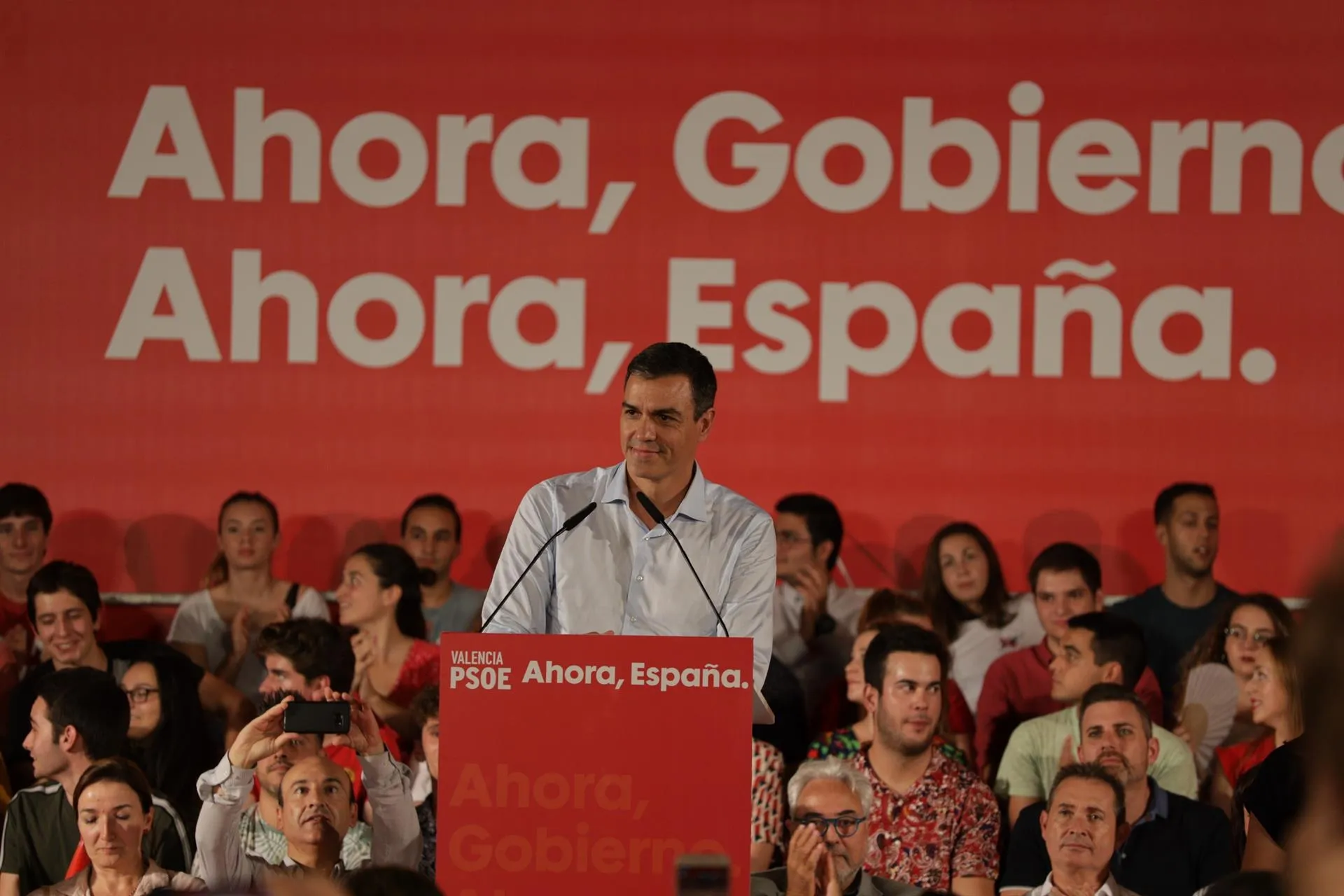 Pedro Sánchez durante su acto en Valencia / Europa Press
