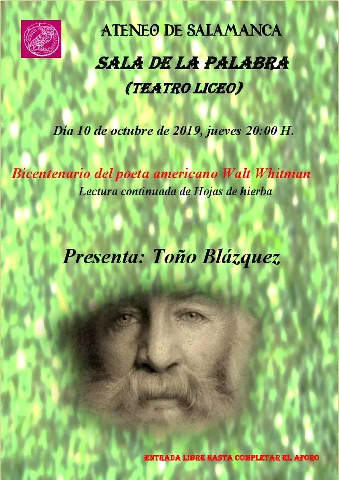 Foto 2 - El Ateneo de Salamanca organiza un homenaje al poeta americano Walt Whitman