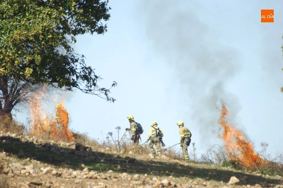 Foto 9 - El trabajo transfronterizo de extinci&oacute;n de incendios se pone a punto en la zona de las Serradillas ...