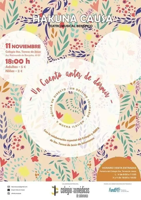 Foto 2 - Hakuna CAUSA presentar&aacute; el teatro musical solidario &lsquo;Un cuento antes de dormir&rsquo; en el Colegio...