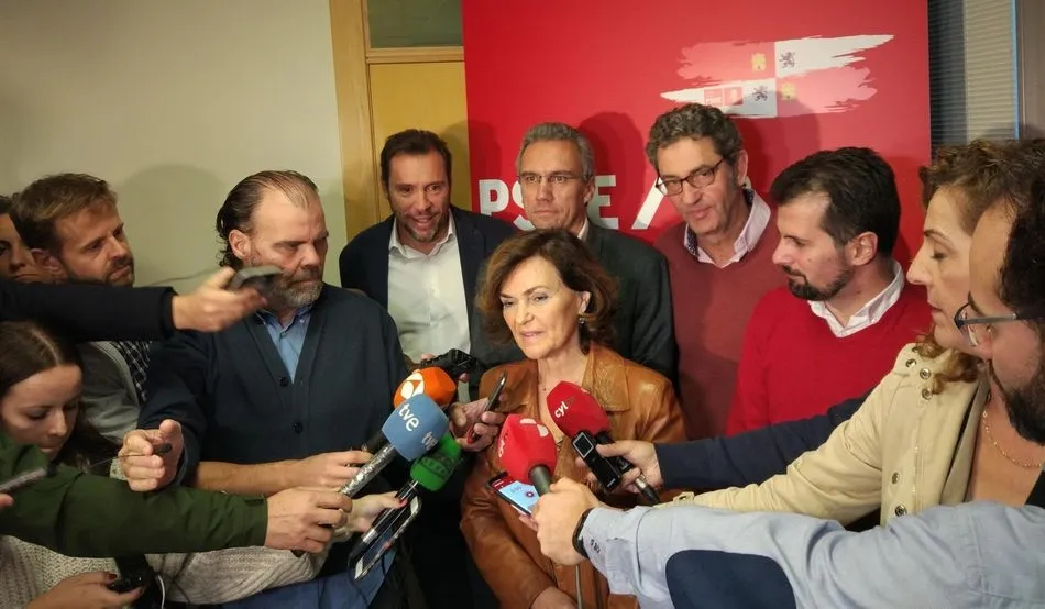 La vicepresidenta del Gobierno en funciones, Carmen Calvo, en un acto público en Valladolid