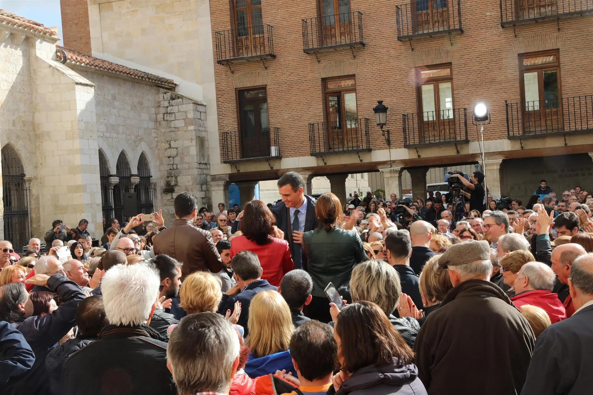 Pedro Sánchez durante el mitin de esta mañana / Europa Press