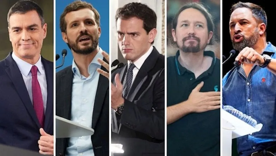 Sánchez, Casado, Rivera, Iglesias y Abascal, principales líderes políticos de España