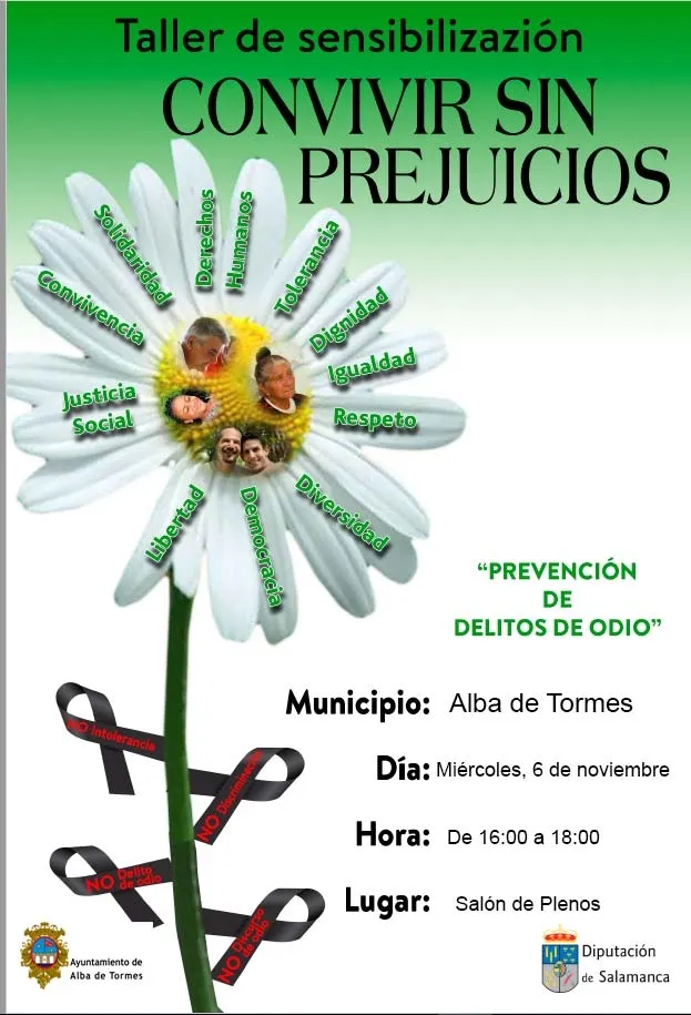 Cartel del taller de sensibilización Convivir sin prejuicios