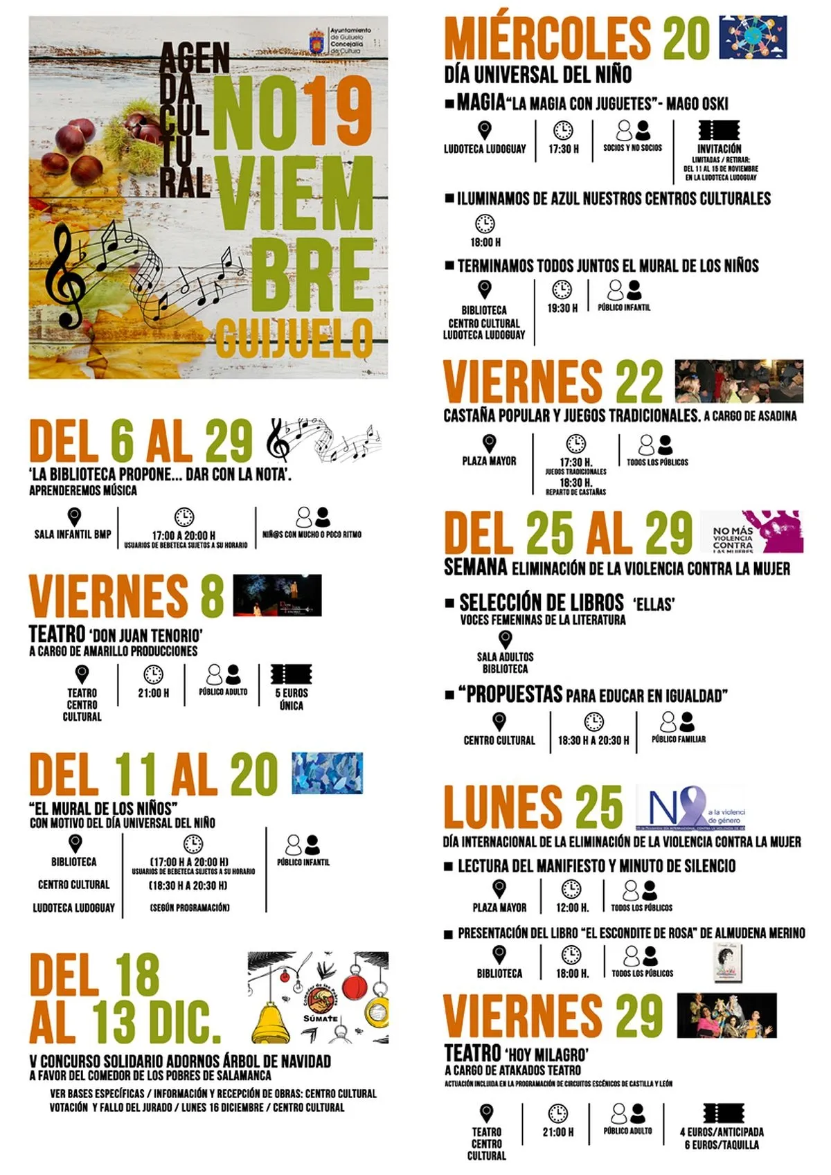 Foto 2 - La agenda cultural de noviembre apuesta por el teatro, el oto&ntilde;o, las mujeres y los ni&ntilde;os