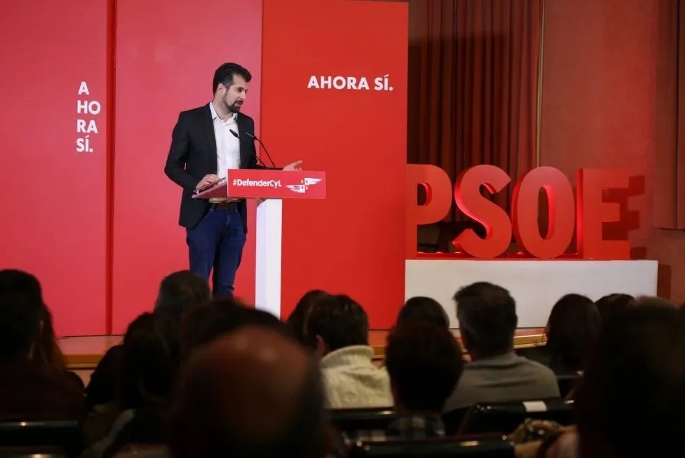 Luis Tudanca durante el acto central de los socialistas palentinos / Europa Press