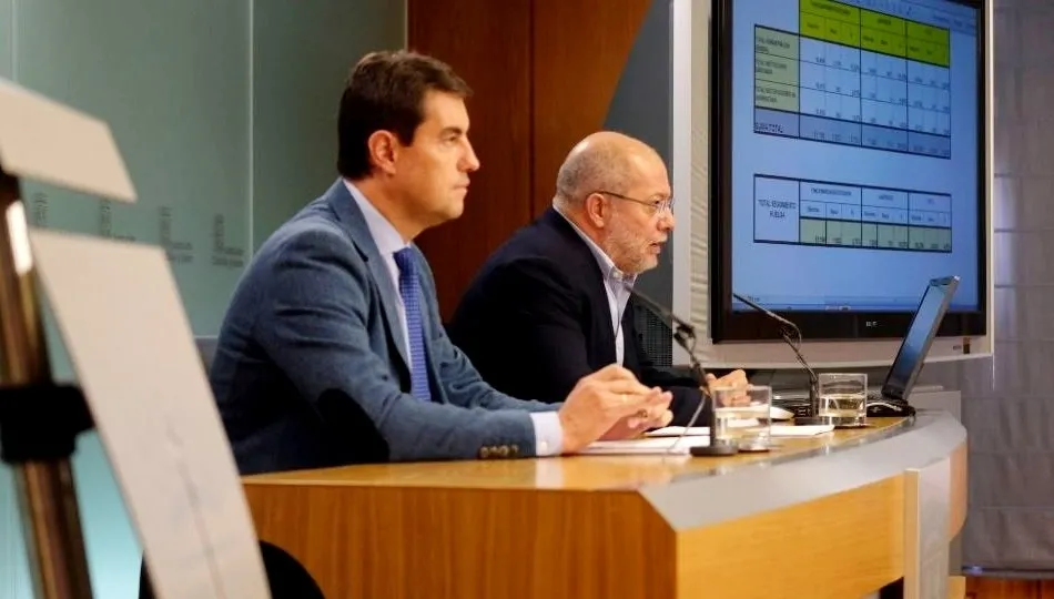 Francisco Igea, vicepresidente de la Junta, en la rueda de prensa sobre la huelga