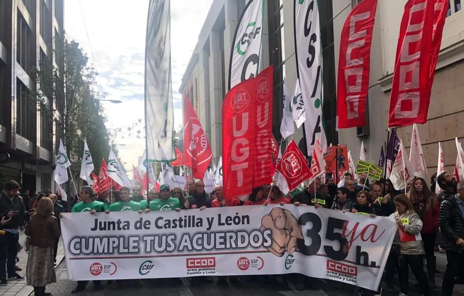 Manifestación en Valladolid en la mañana del miércoles