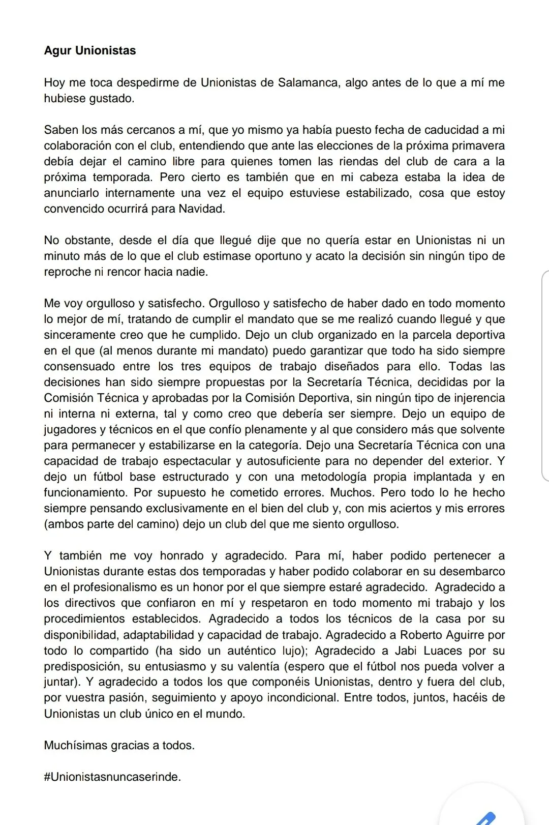 Foto 2 - Gorka Exteberria: &ldquo;Me toca despedirme de Unionistas algo antes de lo que a m&iacute; me hubiese...