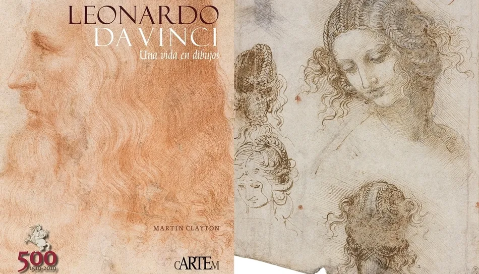 Portada y una de las reproducciones de los dibujos incluidos en Leonardo Da Vinci. Una vida en dibujos. Fotos: CM Editores