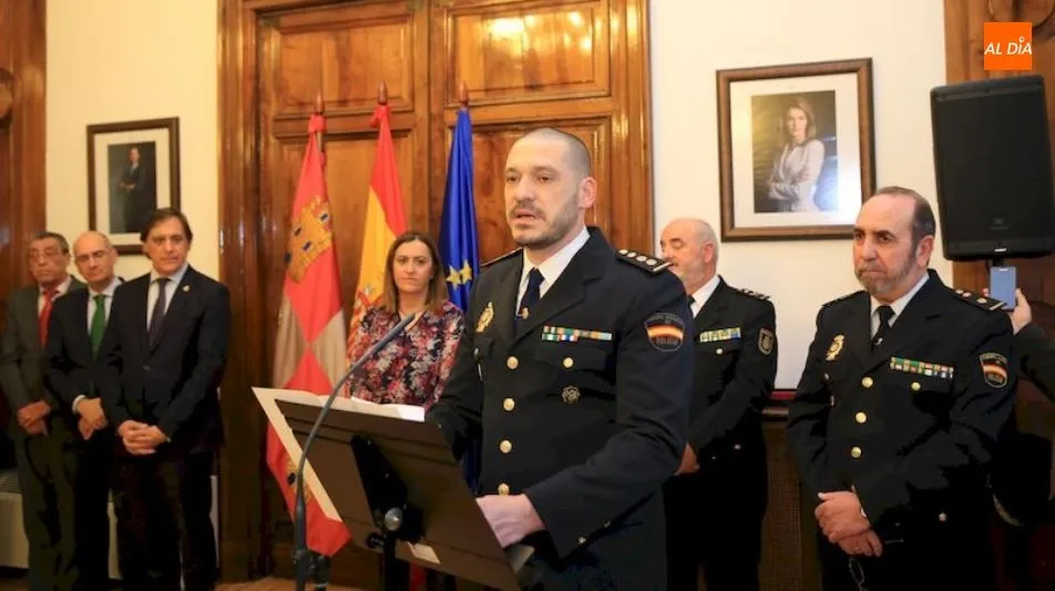 Luis Jesús Esteban Lezaún, comisario jefe provincial del Cuerpo Nacional de Policía en Salamanca, en un acto anterior en la Subdelegación del Gobierno. Foto de archivo