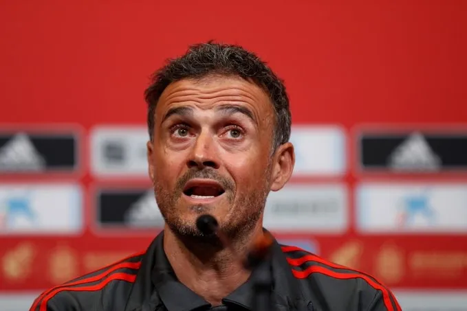Luis Enrique, en una rueda de prensa
