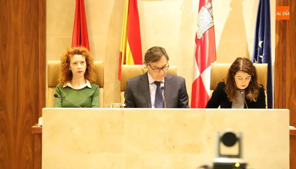 El alcalde, Carlos García Carbayo, en el centro, en el pleno de este viernes. Foto de Lydia González