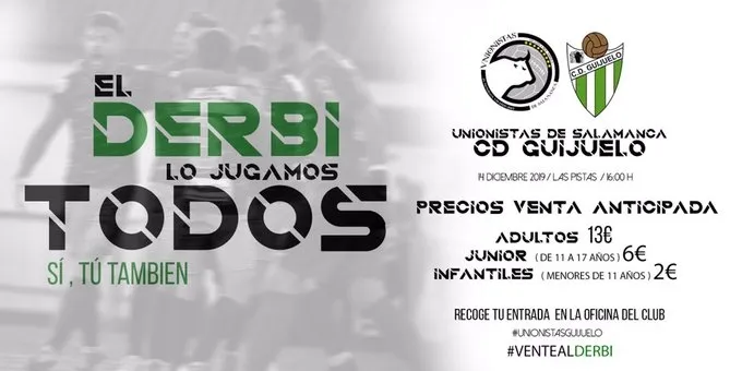 Los aficionados del Guijuelo podrán recoger su entrada para el derbi a partir del miércoles