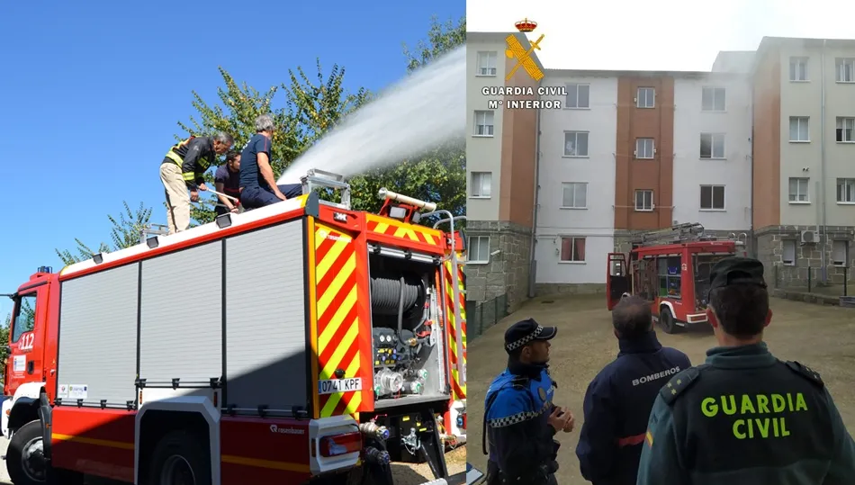Simulacro en el cuartel de la Guardia Civil de Béjar