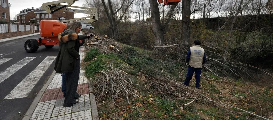 La concejala de Fomento, Marta Labrador, observa los trabajos