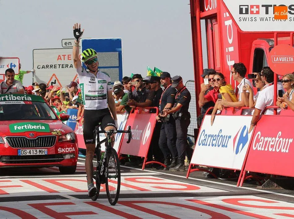 Llegada a meta en La Covatilla en la Vuelta 2018