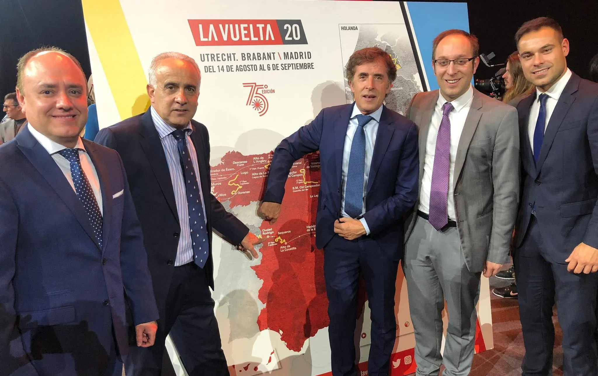 Marcos Iglesias y Víctor Gómez asisten a la presentación de La Vuelta 2020  