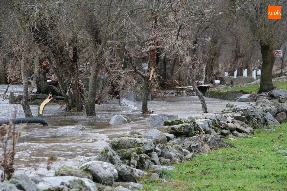 Foto 6 - La fuerte crecida del r&iacute;o Tormes inunda una docena de casas en Puente del Congosto