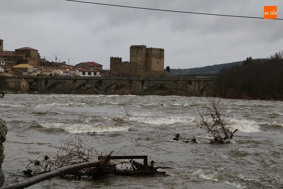 Foto 2 - La fuerte crecida del r&iacute;o Tormes inunda una docena de casas en Puente del Congosto