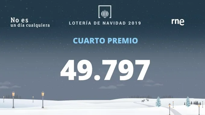 El 49.797, el segundo cuarto premio del Sorteo de Navidad 2019, dotado con 200.000 euros a la serie ...