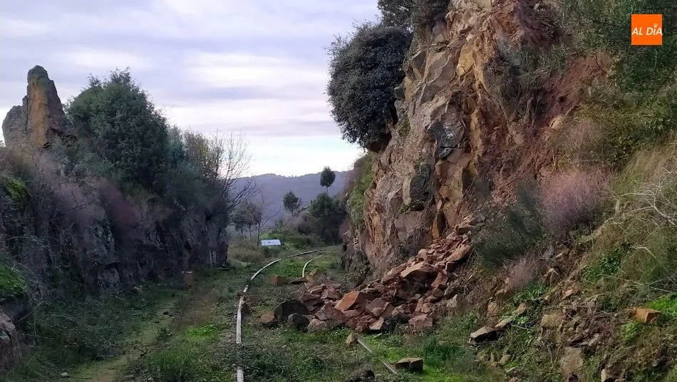 Foto 7 - El temporal provoca derrumbes de piedras y &aacute;rboles en la v&iacute;a del Camino de Hierro