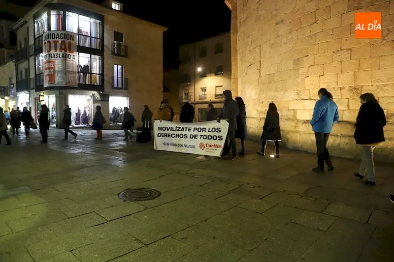 Movilización realizada por Cáritas Salamanca en la Puerta Zamora / Lydia González