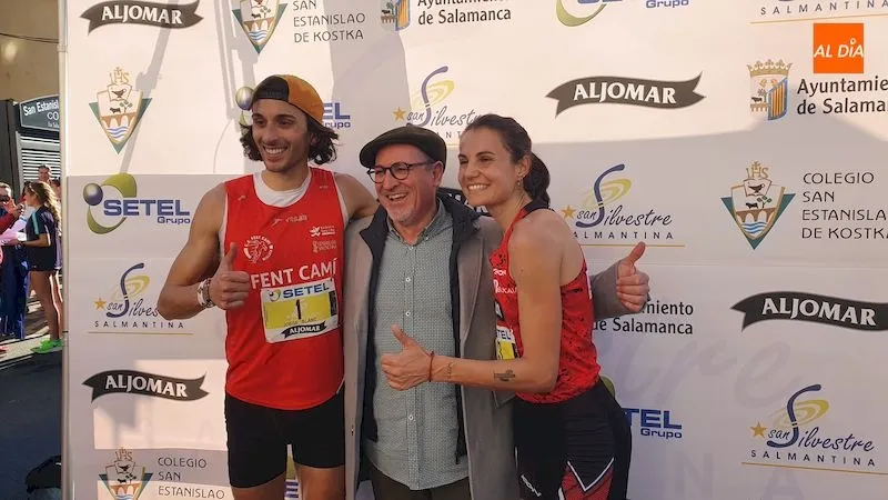 Jorge Blanco y Gema Martín celebran la victoria en la prueba celebrada esta mañana en Salamanca
