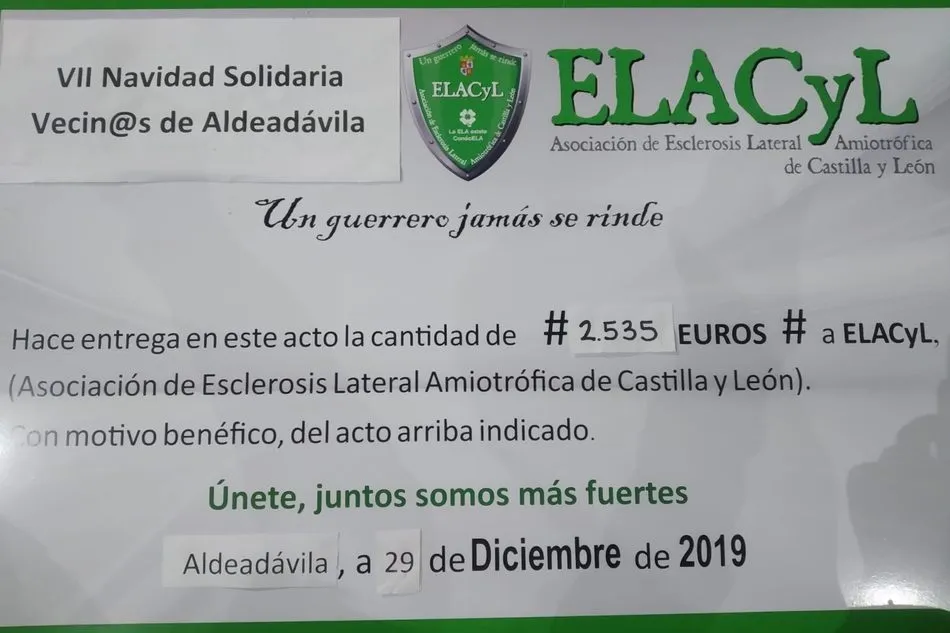 Foto 3 - Aldead&aacute;vila derrocha solidaridad a favor de la asociaci&oacute;n de ELACyL con 2.535 euros recaudados  
