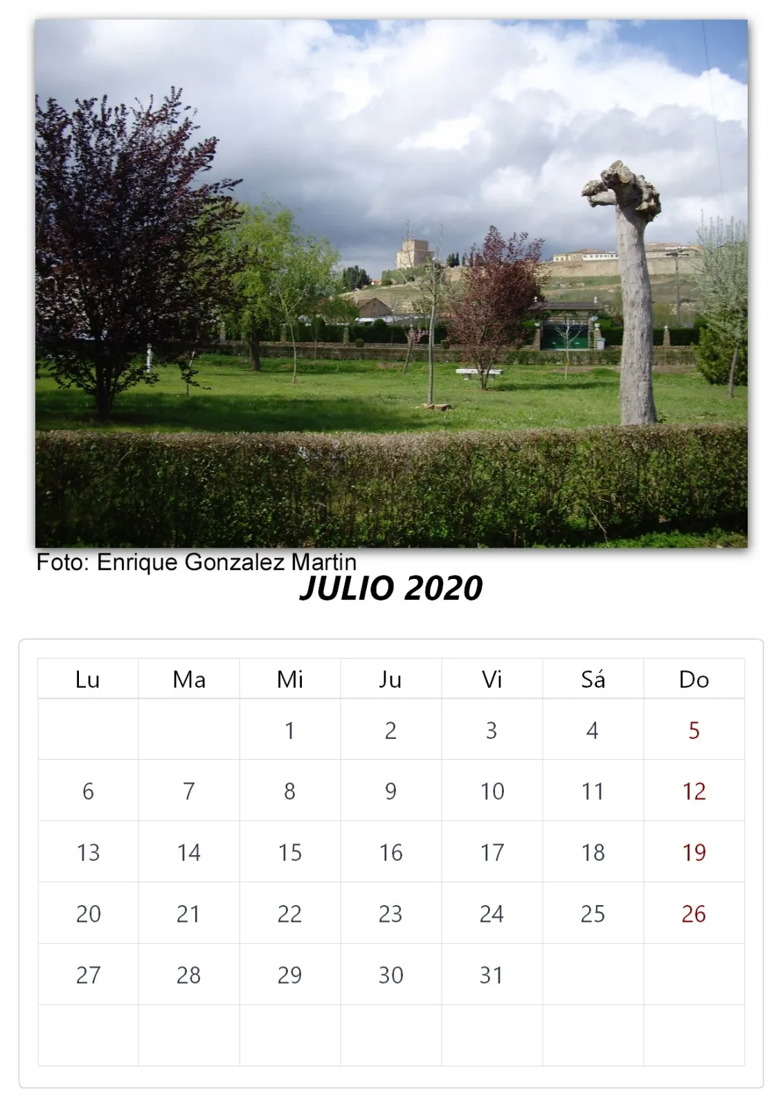 Foto 7 - Enrique Gonz&aacute;lez crea un calendario 100% mirobrigense con rincones y eventos de la ciudad  