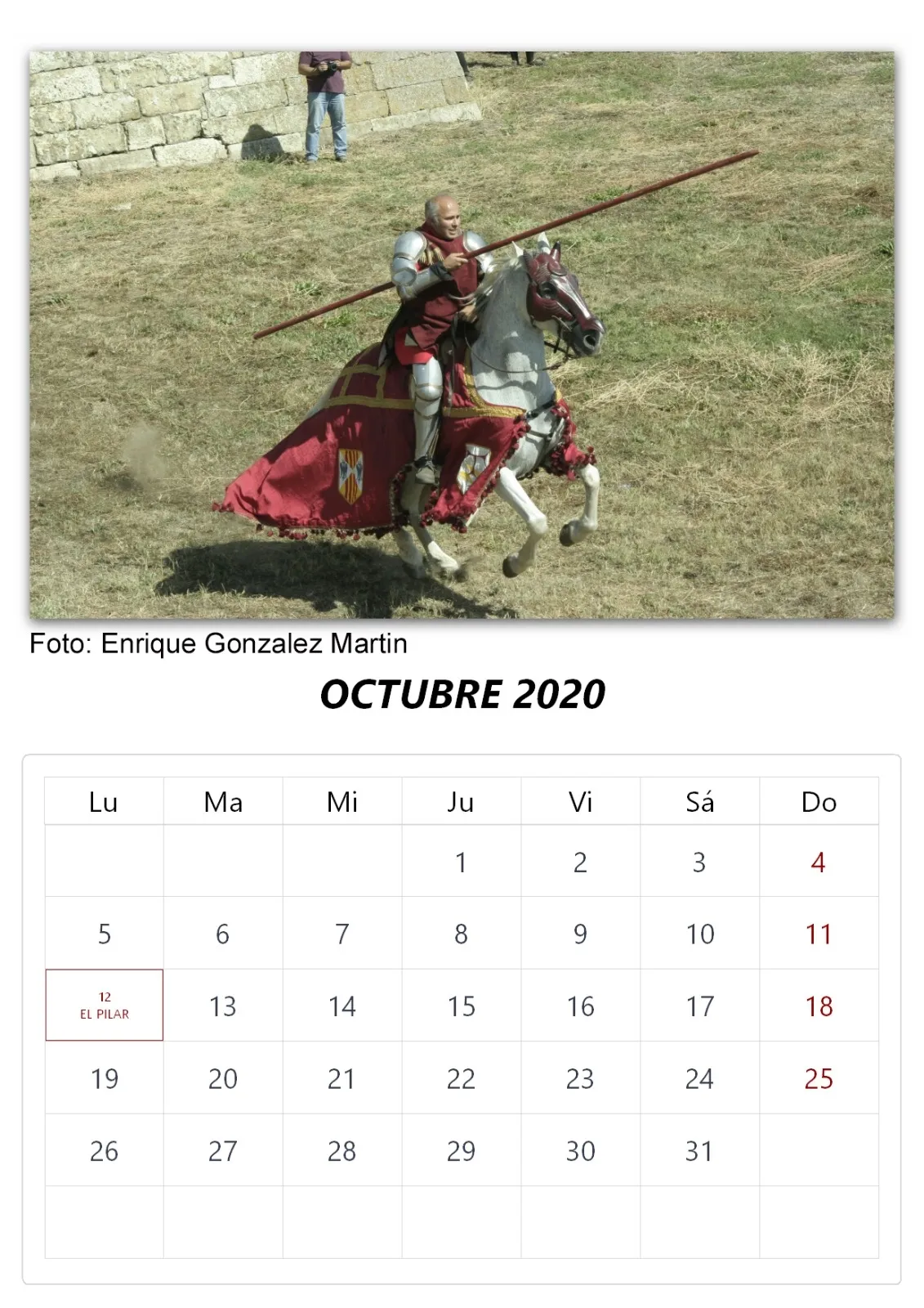 Foto 4 - Enrique Gonz&aacute;lez crea un calendario 100% mirobrigense con rincones y eventos de la ciudad  