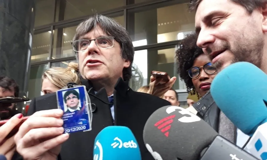 Intervención ante los medios del expresidente de la Generalitat Carles Puigdemont