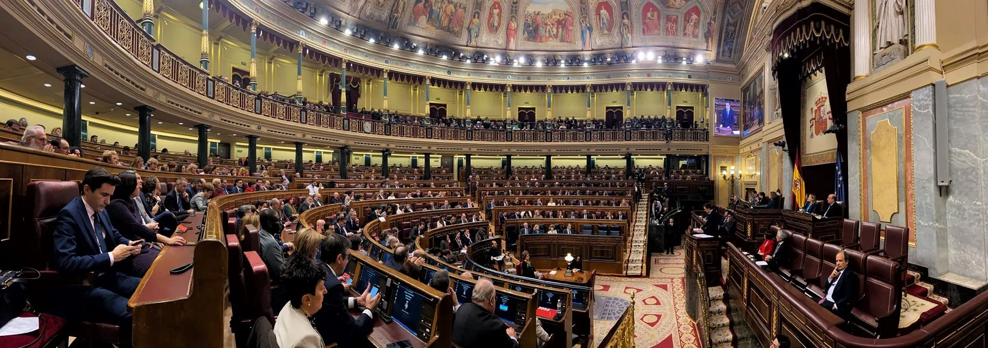 Vista panorámica del hemiciclo del Congreso de los Diputados durante la intervención del presidente de Gobierno / Europa Press