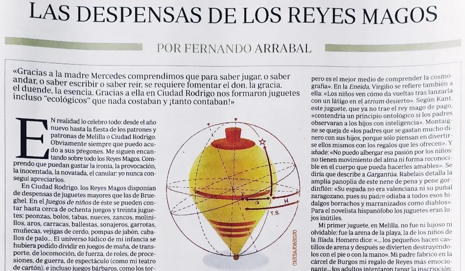 Fernando Arrabal rememora en un artículo en ABC sus juegos de niño en Ciudad Rodrigo  