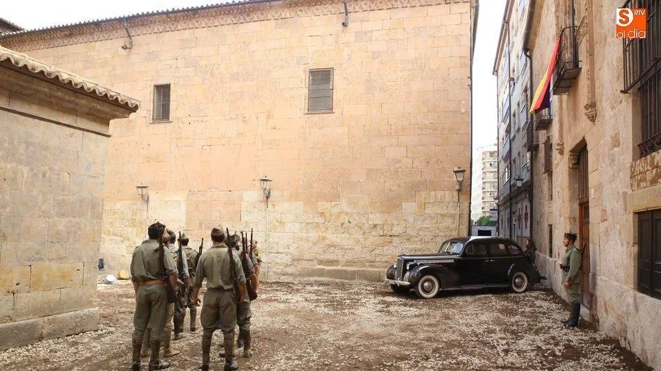 Escena de Mientras dure la guerra, película grabada en Salamanca / Archivo