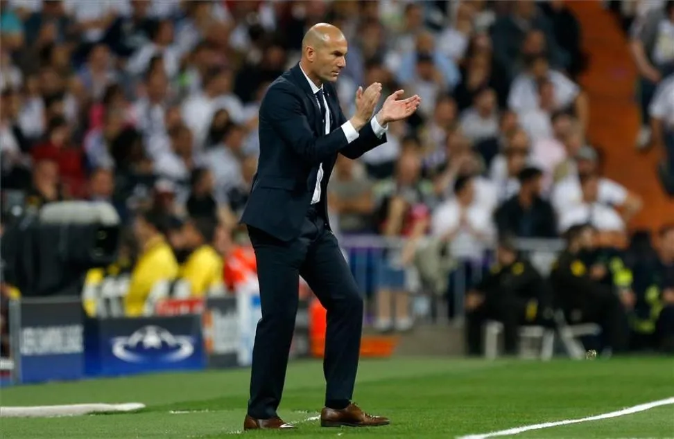 Zidane, en un partido en el Bernabéu