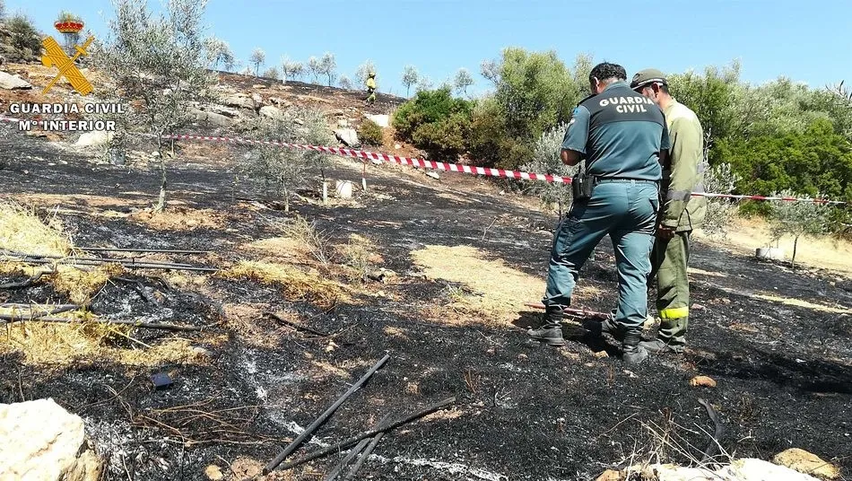 Guardia civil investiga con un agente de medio ambiente el origen de un incendio forestal en Carcabuey, que dejó tres personas investigadas este 2019 - GUARDIA CIVIL - Archivo