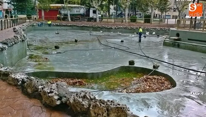 Operarios municipales procederán mañana al vaciado de agua del estanque del Parque de la Alamedilla para acometer distintos trabajos de limpieza