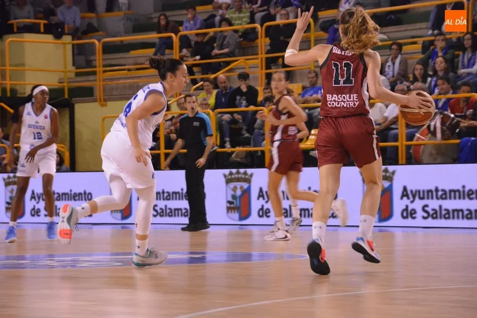 Silvia, durante un partido